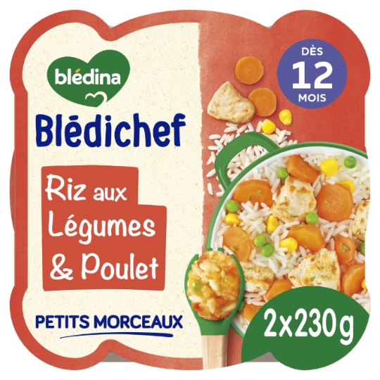 Plat bébé dès 12 mois Riz aux Légumes et Poulet Blédichef BLEDINA