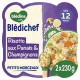 Plat bébé du soir dès 12 mois Risotto aux Panais et Champignons Blédichef BLEDINA