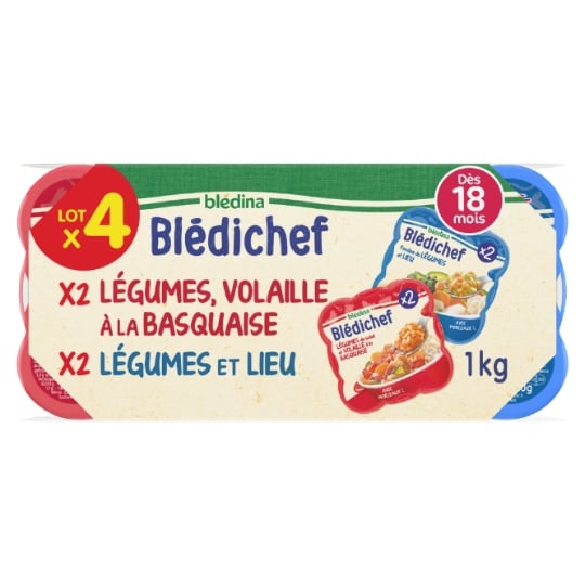 Plat bébé dès 18 mois Légumes Poisson et Volaille à la basquaise Blédichef BLEDINA