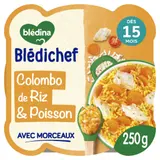 Plat bébé dès 15 mois Colombo de Riz et Poisson Façon Créole Blédichef BLEDINA