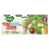 Plat bébé dès 6 mois Tomates Riz Poulet Jardinière de légumes Bœuf Légumes verts Riz Saumon BLEDINA