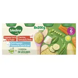 Plat bébé dès 6 mois Légumes verts Poulet Carottes Semoule Dinde et Légumes Pommes de terre Lieu Les Découvertes de Bébé BLEDINA