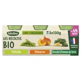 Plat bébé dès 4 à 6 mois Brocolis Potimarron Petits pois Les Récoltes Bio BLEDINA