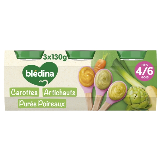 Plat bébé dès 4 à 6 mois Petits pois Haricots verts Epinards Mon 1er Petit Pot BLEDINA