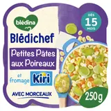 Plat bébé du soir dès 15 mois Pâtes Poireaux et fromage kiri Blédichef BLEDINA