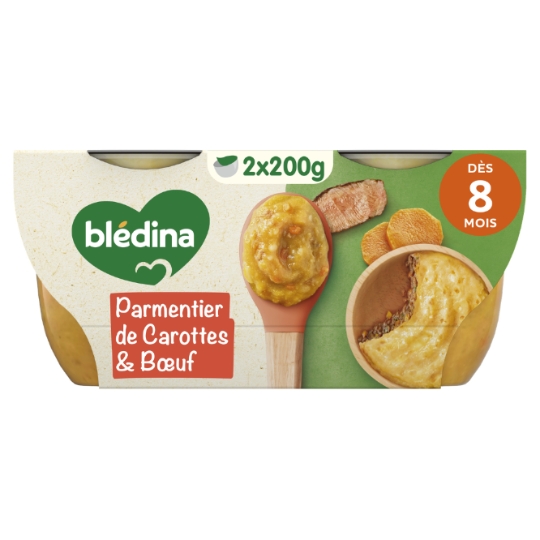 Plat bébé dès 8 Mois Carottes et Bœuf Mes premiers repas BLEDINA