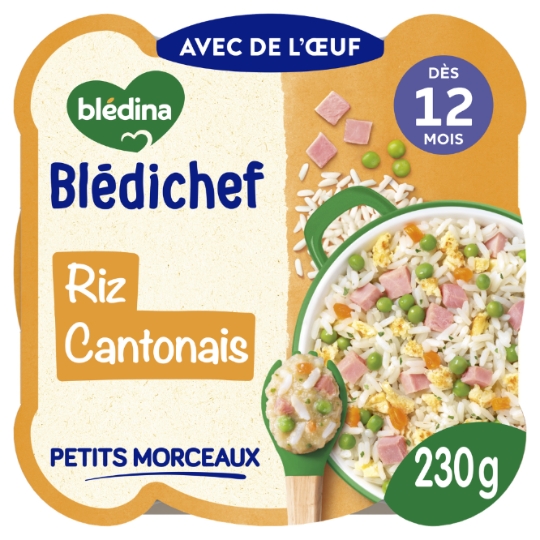 Plat bébé dès 12 mois Riz Cantonnais Petits Morceaux Bledichef BLEDINA