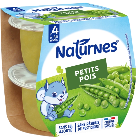 Plat bébé dés 4/6 mois Petits pois Naturnes NESTLE