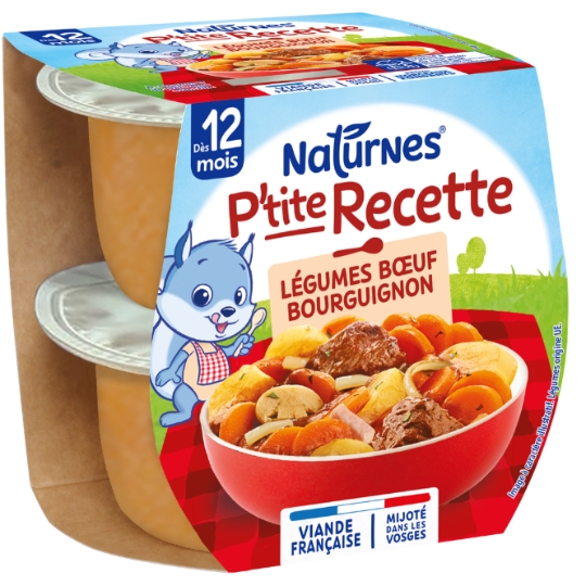 Plat bébé Dès 12 mois Légumes Bœuf bourguignon P'tite Recette NESTLE