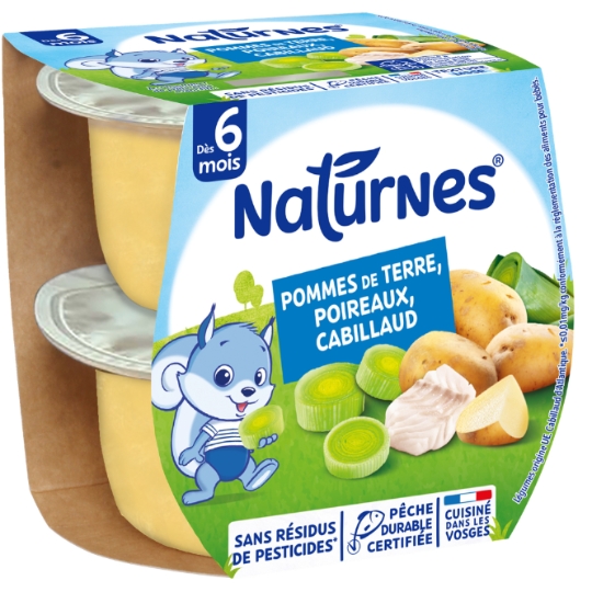 Plat bébé pommes de terre, poireaux, cabillaud NESTLE
