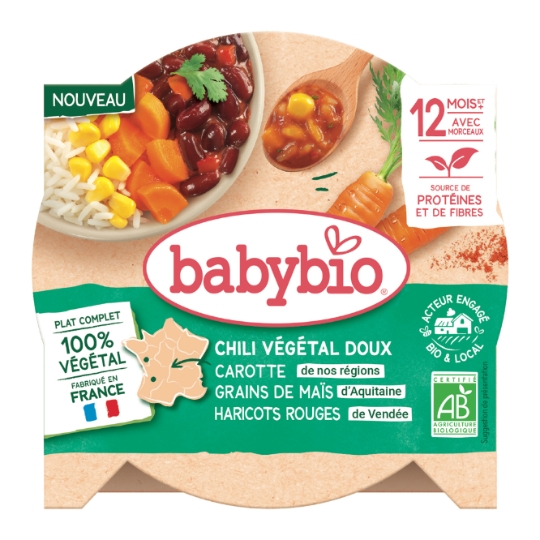 Plat cuisiné dès 12mois Chili végétarien doux BABYBIO