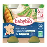 Plat bébé du soir dès 6 mois Petits pois Maïs Riz Bonne nuit BABYBIO