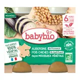 Plat bébé dès 6 mois Aubergines de Provence et Pois chiche façon Moussaka Bio BABYBIO
