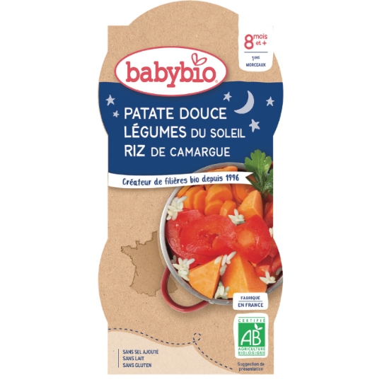 Plat bébé du soir dès 8 mois Légumes du soleil BABYBIO