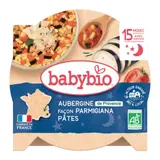 Plat bébé du soir dès 15 mois Aubergines Pâtes Babybio BABYBIO