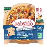 Plat bébé du soir dès 15 mois Macaroni Légumes du soleil BABYBIO