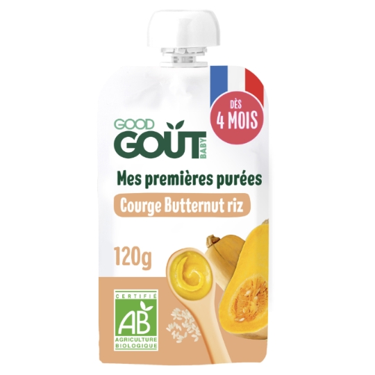 Purée Bébé dès 4 mois Courge Butternut Riz GOOD GOUT