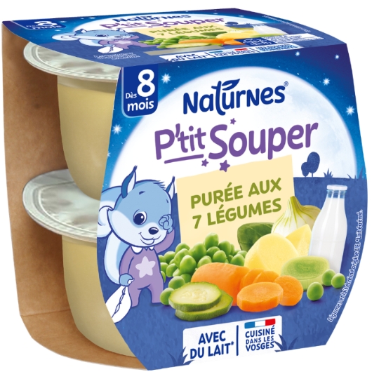 Plat bébé du soir dès 8 mois 7 légumes P'tit Souper NATURNES