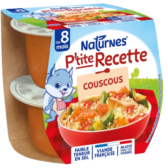 Plat bébé dès 8 mois Couscous P'tite recette NATURNES
