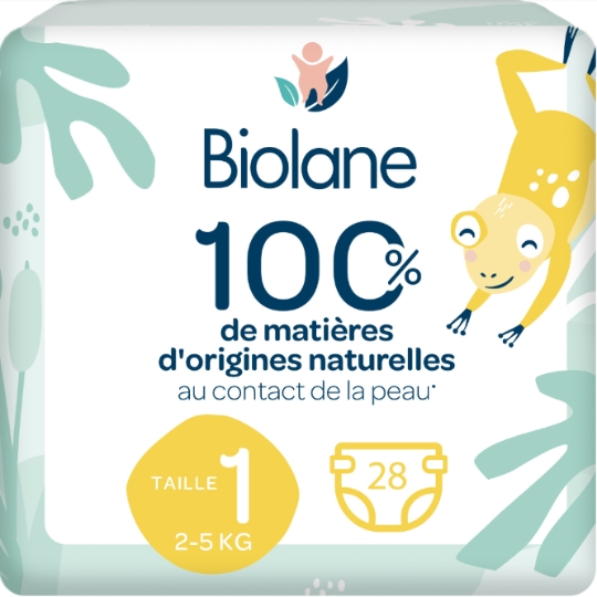 Couches Bébé Taille 1 2-5kg Naturelles BIOLANE