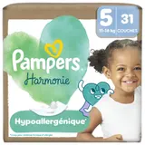 Couches Bébé Hypoallergénique 11-16 kg taille 5 Harmonie PAMPERS