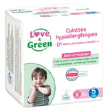 Couches-Culottes Taille 5 12-18kg Hypoallergéniques LOVE & GREEN