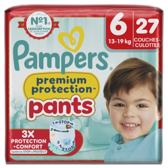 Couches Culottes Bébés  Prenium Protection T6 13-19kg  PAMPERS