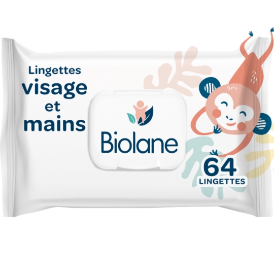 Lingettes bébé Nettoyantes Mains et Visage BIOLANE