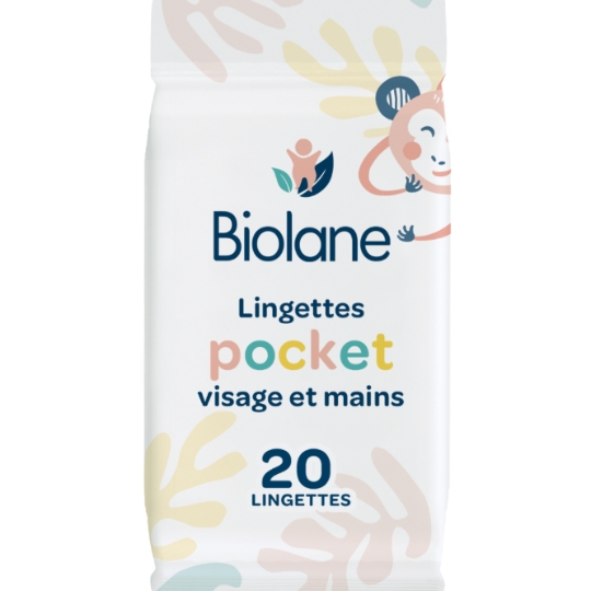 Lingettes bébé Nettoyantes Visage et Mains pH physiologique BIOLANE