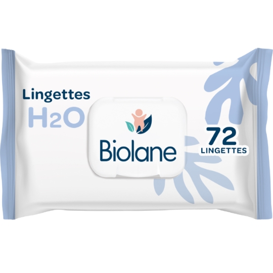 Lingettes bébé nettoyantes Corps et Siège H2O Peaux Sensibles BIOLANE