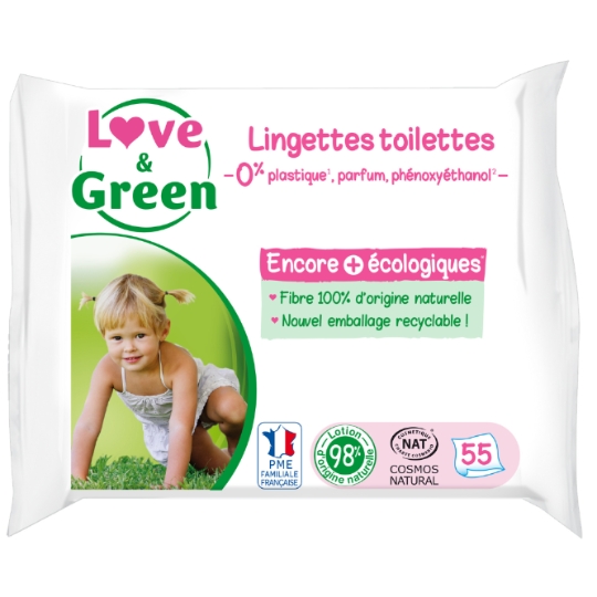 Lingettes bébé Hypoallergénique Sans parfum A la fleur d'oranger LOVE & GREEN