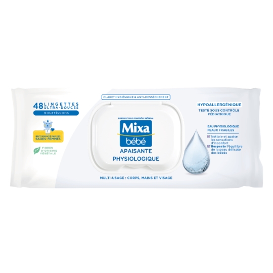 Lingettes bébé Apaisantes Peaux Sensibles MIXA BEBE