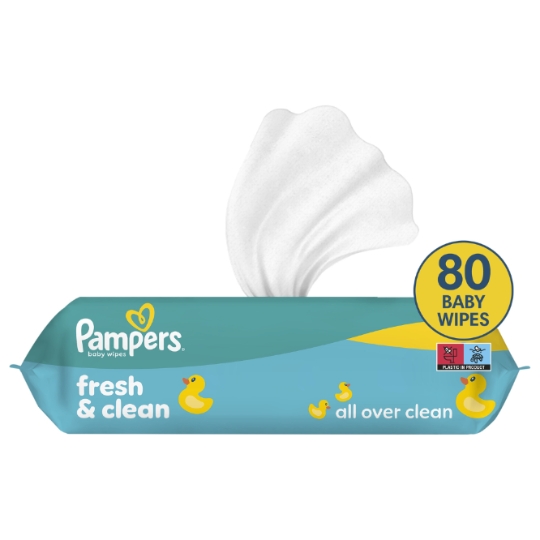 Lingettes pour Bébé Mains Visage et Corps Fresh Clean PAMPERS