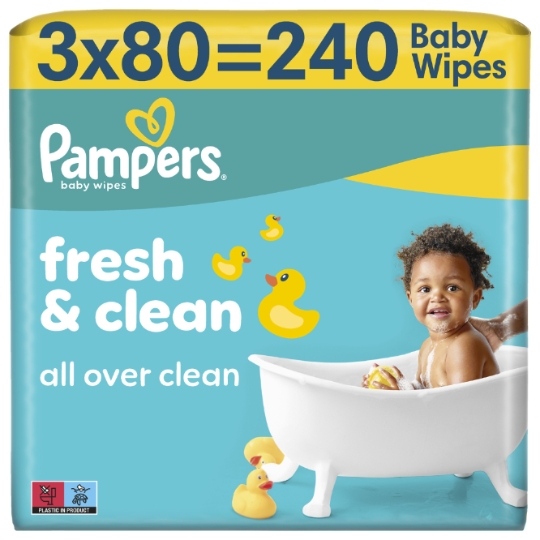 Lingettes pour Bébé Fresh & Clean All Over Clean PAMPERS