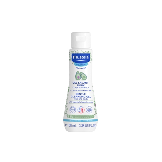 Gel Lavant Doux pour Bébé et Enfant à l'Avocat Bio Corps et Cheveux Peau Normale Dès la Naissance MUSTELA
