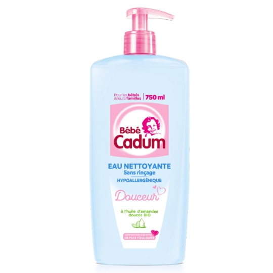 Eau nettoyante bébé A L'Huile D'Amandes Douces Bio Hypoallergénique CADUM
