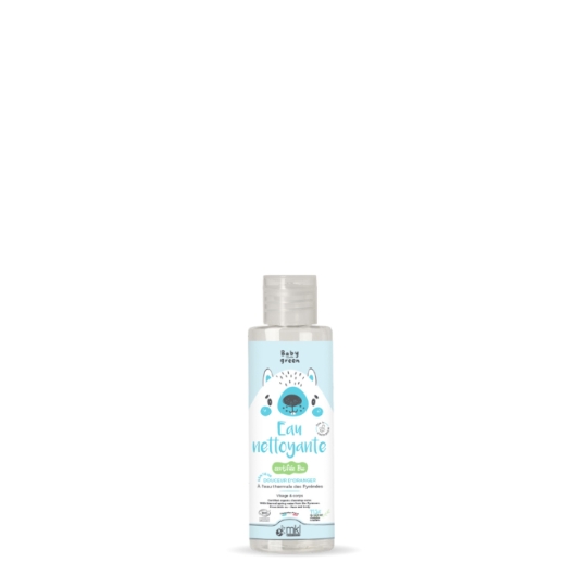 Eau Nettoyante pour Bébé Bio Senteur Douceur d'Oranger à l'Eau Thermale des Pyrénées pour Visage & Corps MKL GREEN NATURE