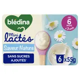 Dessert lacté bébé dès 6 mois Nature Mini Lactés BLEDINA