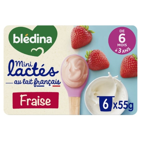 Dessert lacté bébé dès 6 mois Fraise Mini Lactés BLEDINA