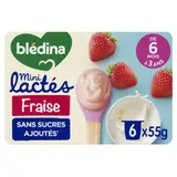 Dessert lacté bébé dès 6 mois Fraise Mini Lactés BLEDINA