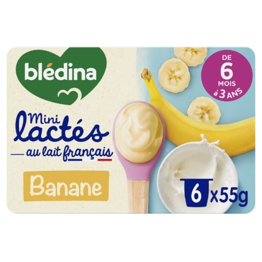Dessert lacté Bébé dès 6 mois Banane Mini Lactés BLEDINA
