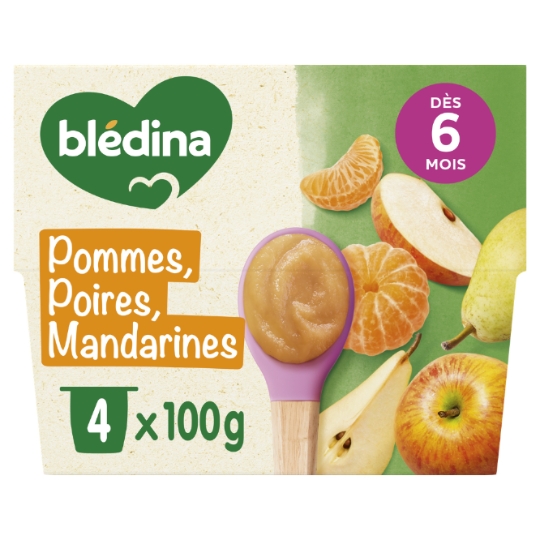 Compote bébé dès 8 mois Pomme Poire Mandarine BLEDINA