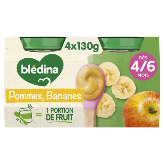 Compote bébé dès 4/6 mois Pomme Banane BLEDINA