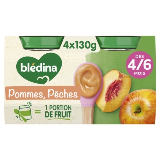 Compote bébé dès 4/6 mois Pomme Pêche BLEDINA