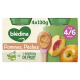 Compote bébé dès 4/6 mois Pomme Pêche BLEDINA
