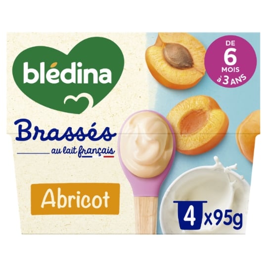 Dessert lacté bébé dès 6 mois Abricot Brassés BLEDINA