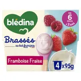 Dessert lacté bébé dès 6 mois Framboise Fraise Brassés BLEDINA