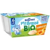 Dessert lacté bébé dès 6 mois Abricot Bio P'tit Brassé NESTLE