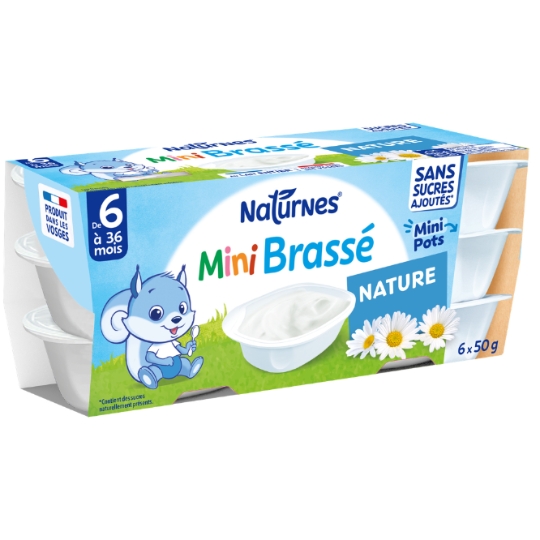 Dessert lacté bébé dès 4/6 mois Nature P'tit Brassé NESTLE