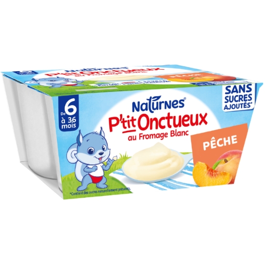 Dessert lacté bébé dès 6 mois Pêche P'tit Onctueux NESTLE